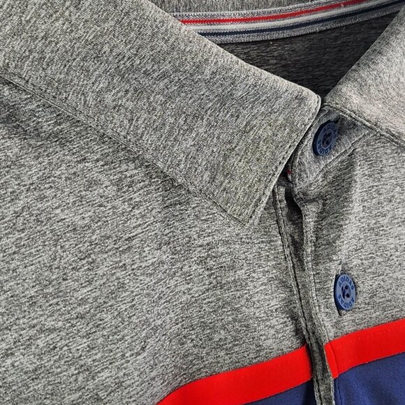 Adidas USA Men Small Stretchy Short Sleeve Blue Red Gray Polo Shirt Adult Sports - Picture 6 of 14